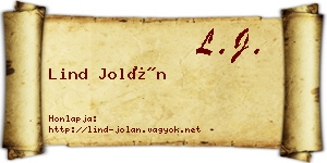 Lind Jolán névjegykártya